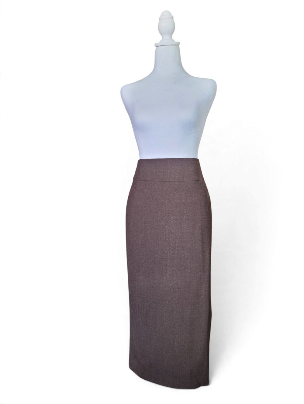 Biba Classic Wool High Waist Long Pencil Skirt Brown Size 6